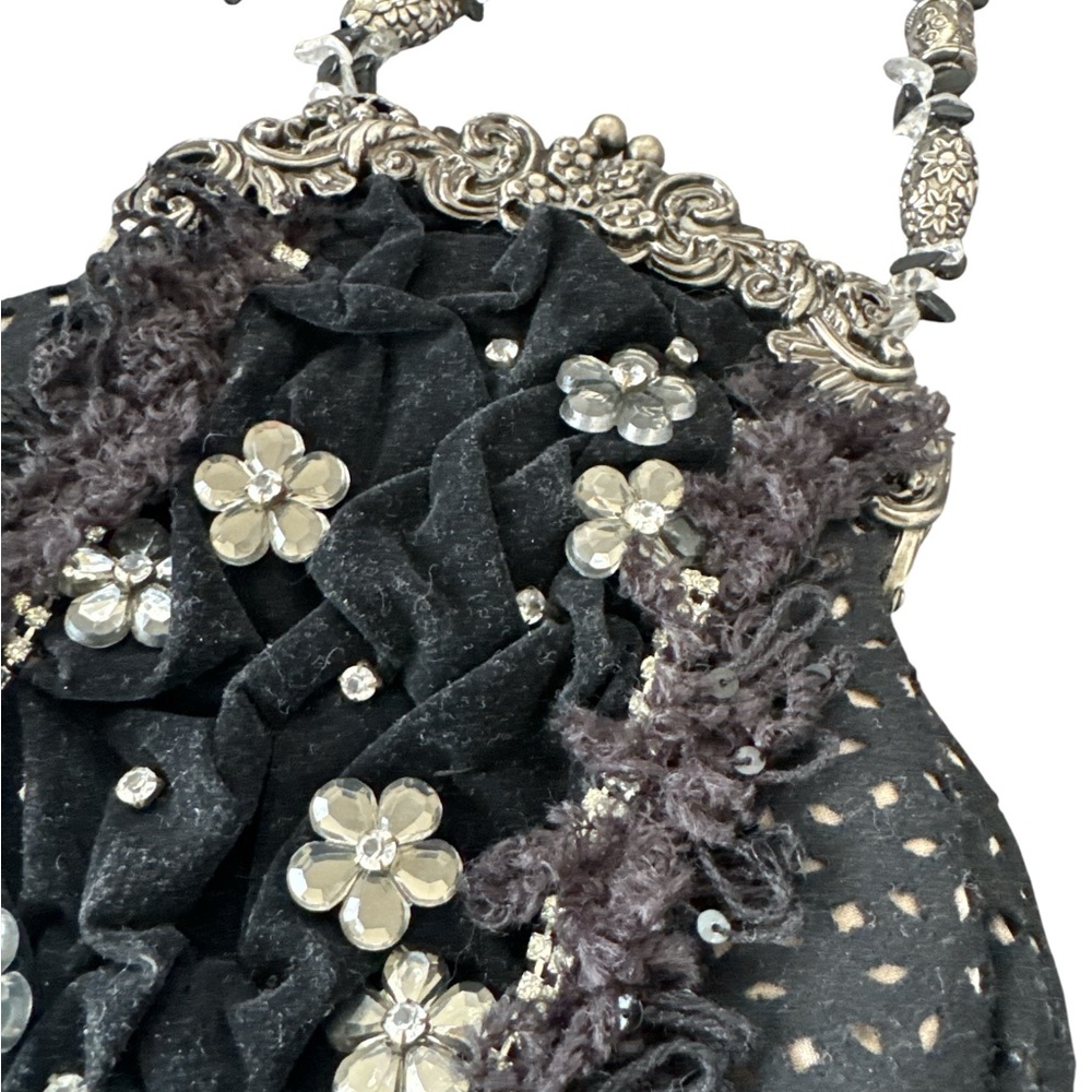 Mary Frances Vintage Black Evening Bag Clutch - Picture 3 of 6